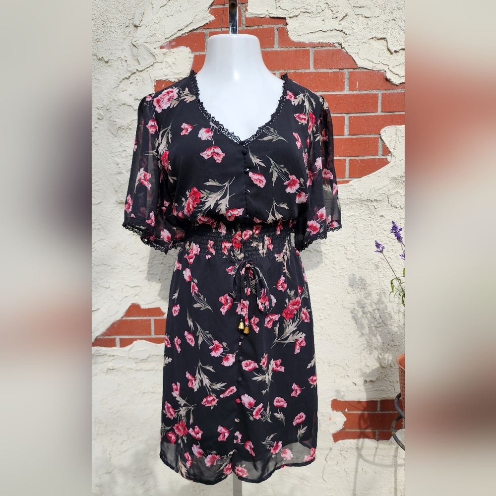3X women HINT OF BLUSH short sleeve floral dress